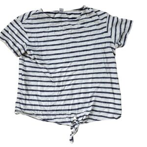Old Navy Blue & White Striped Tie Front T Shirt Size M